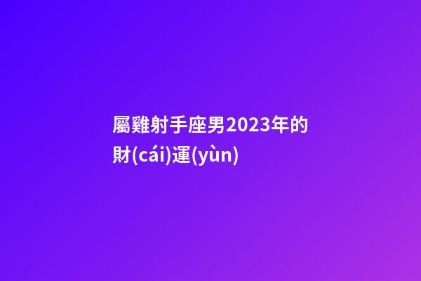 屬雞射手座男2023年的財(cái)運(yùn)-第1張-星座運(yùn)勢(shì)-玄機(jī)派