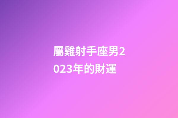 屬雞射手座男2023年的財運