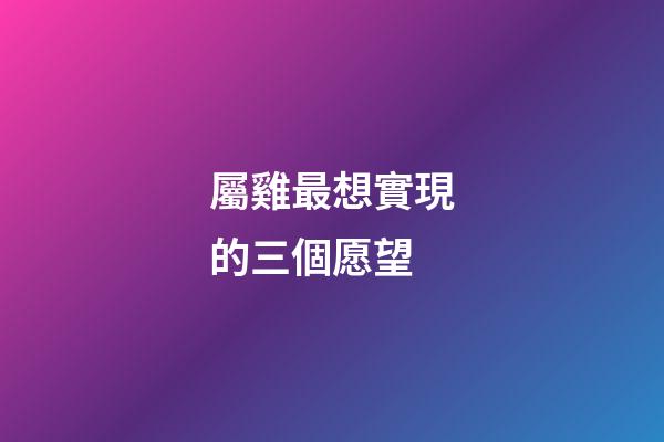 屬雞最想實現的三個愿望
