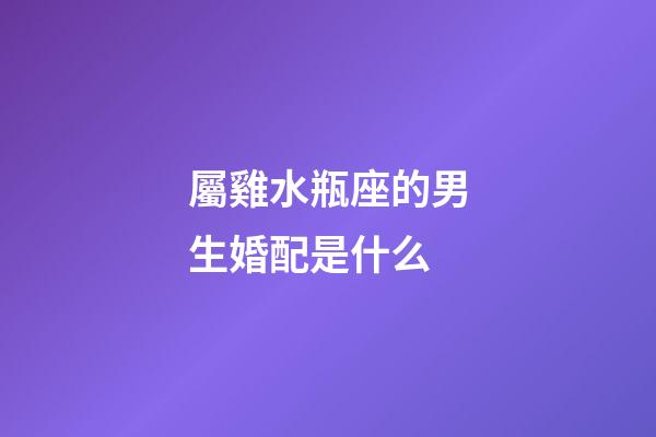 屬雞水瓶座的男生婚配是什么-第1張-星座運勢-玄機派