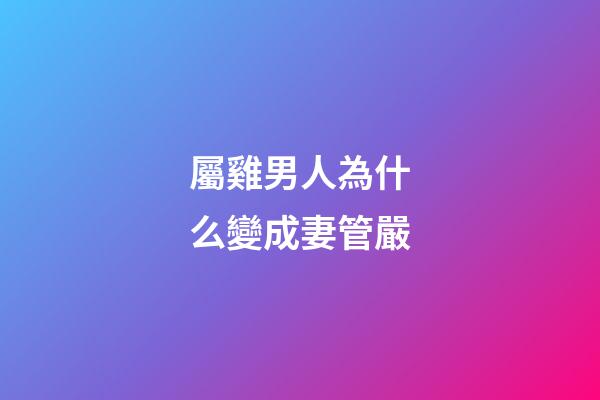 屬雞男人為什么變成妻管嚴