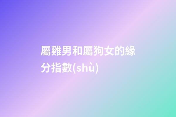 屬雞男和屬狗女的緣分指數(shù)