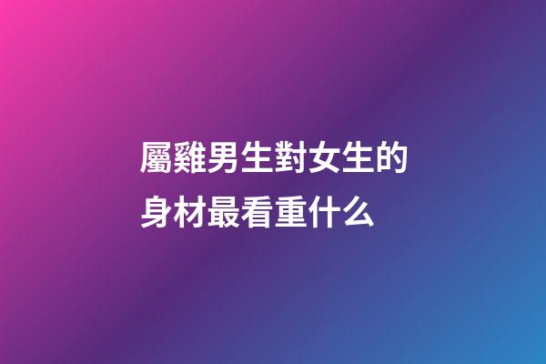 屬雞男生對女生的身材最看重什么