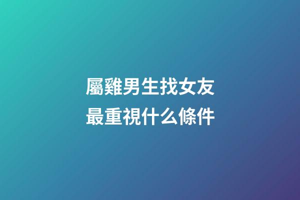 屬雞男生找女友最重視什么條件