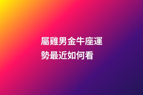 屬雞男金牛座運勢最近如何看-第1張-星座運勢-玄機派