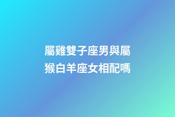 屬雞雙子座男與屬猴白羊座女相配嗎-第1張-星座運勢-玄機派