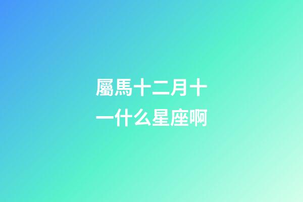 屬馬十二月十一什么星座啊-第1張-星座運勢-玄機派