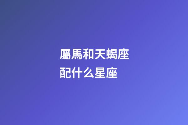 屬馬和天蝎座配什么星座-第1張-星座運勢-玄機派