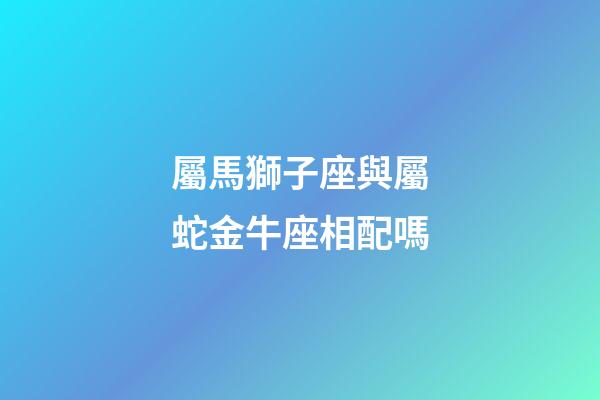 屬馬獅子座與屬蛇金牛座相配嗎-第1張-星座運勢-玄機派