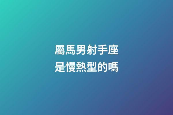 屬馬男射手座是慢熱型的嗎-第1張-星座運勢-玄機派