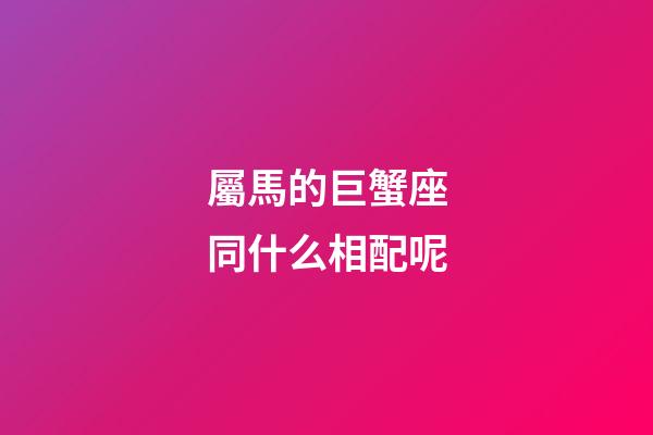 屬馬的巨蟹座同什么相配呢-第1張-星座運(yùn)勢-玄機(jī)派