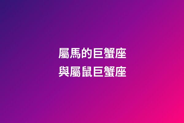 屬馬的巨蟹座與屬鼠巨蟹座-第1張-星座運勢-玄機派