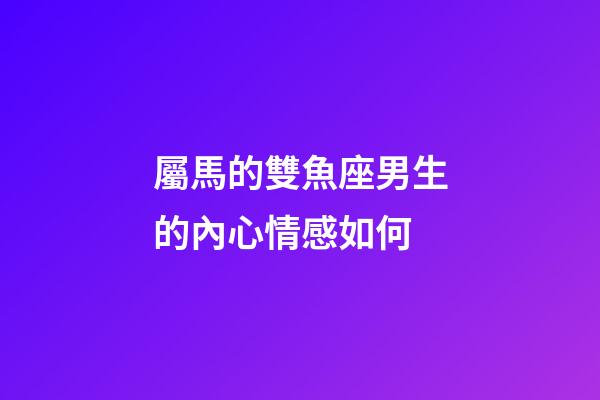 屬馬的雙魚座男生的內心情感如何-第1張-星座運勢-玄機派