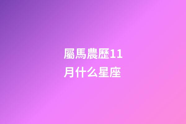 屬馬農歷11月什么星座-第1張-星座運勢-玄機派