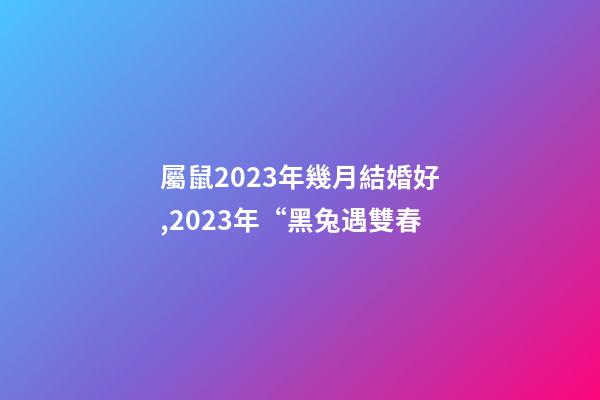 屬鼠2023年幾月結婚好,2023年“黑兔遇雙春-第1張-觀點-玄機派