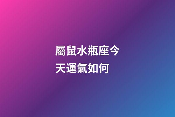 屬鼠水瓶座今天運氣如何-第1張-星座運勢-玄機派