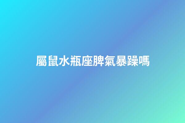 屬鼠水瓶座脾氣暴躁嗎-第1張-星座運勢-玄機派