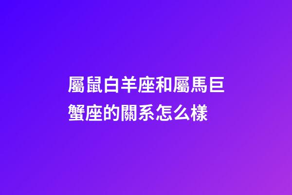 屬鼠白羊座和屬馬巨蟹座的關系怎么樣-第1張-星座運勢-玄機派
