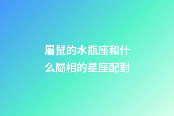 屬鼠的水瓶座和什么屬相的星座配對-第1張-星座運勢-玄機派