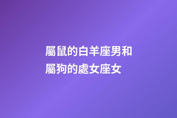屬鼠的白羊座男和屬狗的處女座女-第1張-星座運(yùn)勢(shì)-玄機(jī)派