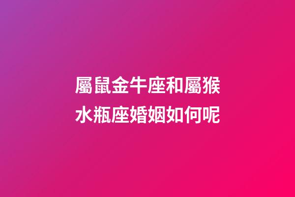 屬鼠金牛座和屬猴水瓶座婚姻如何呢-第1張-星座運勢-玄機派