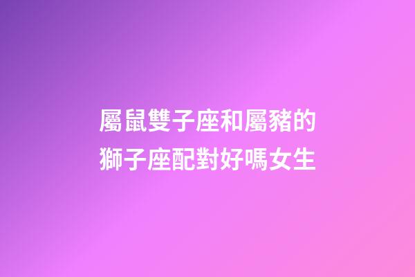 屬鼠雙子座和屬豬的獅子座配對好嗎女生-第1張-星座運(yùn)勢-玄機(jī)派