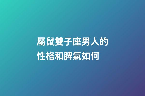屬鼠雙子座男人的性格和脾氣如何-第1張-星座運(yùn)勢-玄機(jī)派