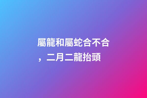 屬龍和屬蛇合不合，二月二龍抬頭-第1張-觀點-玄機派