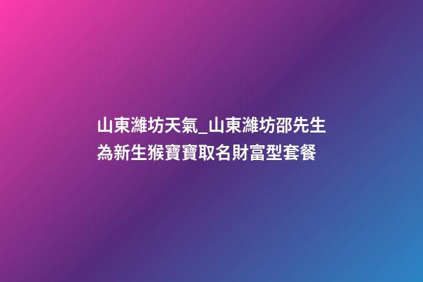 山東濰坊天氣_山東濰坊邵先生為新生猴寶寶取名財富型套餐-第1張-公司起名-玄機派