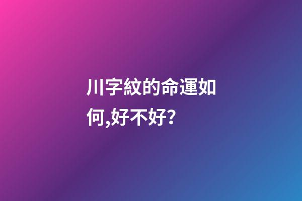 川字紋的命運如何,好不好？