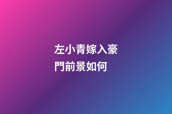 左小青嫁入豪門前景如何
