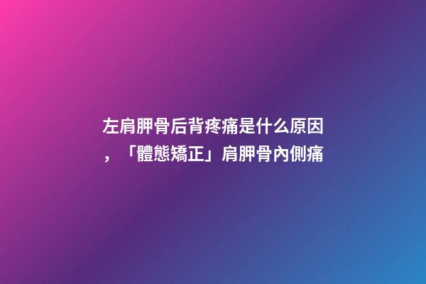 左肩胛骨后背疼痛是什么原因，「體態矯正」肩胛骨內側痛-第1張-觀點-玄機派