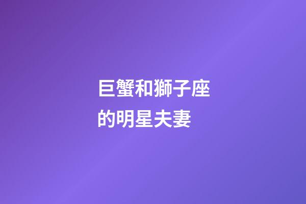 巨蟹和獅子座的明星夫妻-第1張-星座運(yùn)勢(shì)-玄機(jī)派