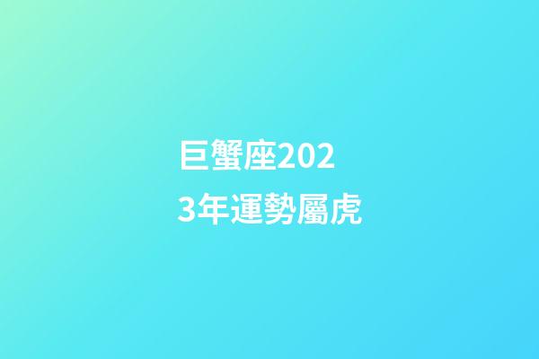 巨蟹座2023年運勢屬虎-第1張-星座運勢-玄機派