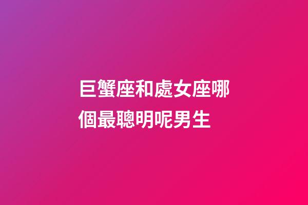 巨蟹座和處女座哪個最聰明呢男生-第1張-星座運勢-玄機派