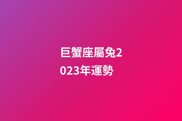 巨蟹座屬兔2023年運勢-第1張-星座運勢-玄機派