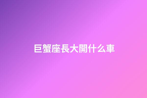 巨蟹座長大開什么車