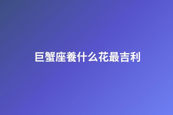 巨蟹座養什么花最吉利