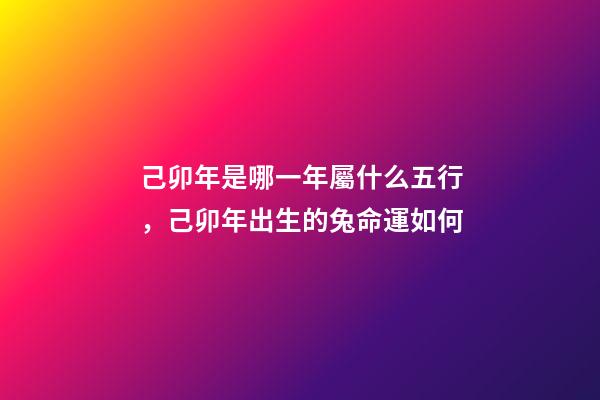 己卯年是哪一年屬什么五行，己卯年出生的兔命運如何