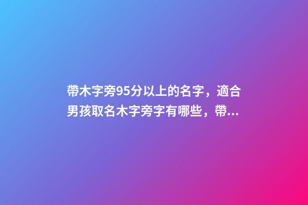 帶木字旁95分以上的名字，適合男孩取名木字旁字有哪些，帶木字旁的男寶寶