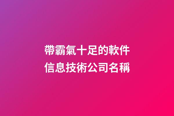 帶霸氣十足的軟件信息技術公司名稱-第1張-公司起名-玄機派