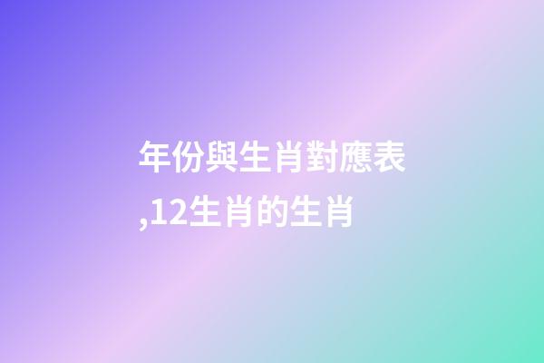 年份與生肖對應表,12生肖的生肖-第1張-觀點-玄機派
