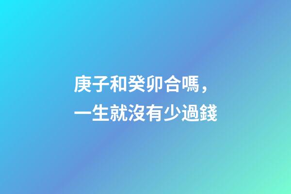 庚子和癸卯合嗎，一生就沒有少過錢-第1張-觀點-玄機派