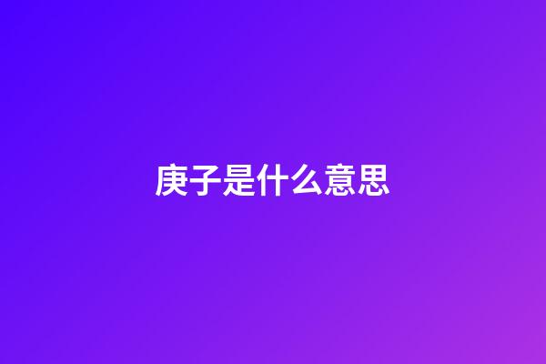庚子是什么意思
