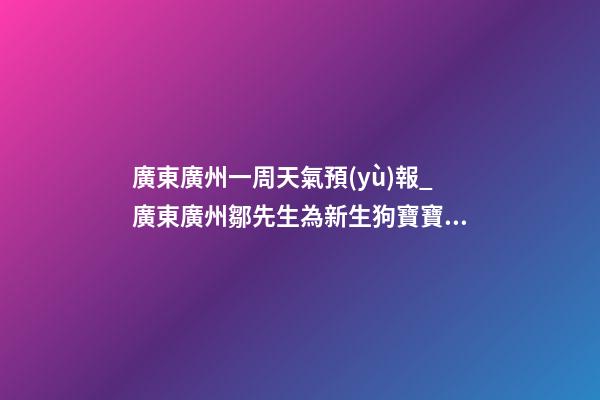 廣東廣州一周天氣預(yù)報_廣東廣州鄒先生為新生狗寶寶取名智慧型套餐-第1張-公司起名-玄機派