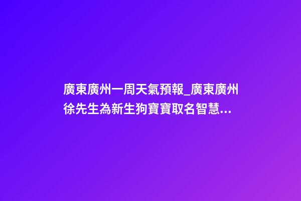 廣東廣州一周天氣預報_廣東廣州徐先生為新生狗寶寶取名智慧型套餐-第1張-公司起名-玄機派