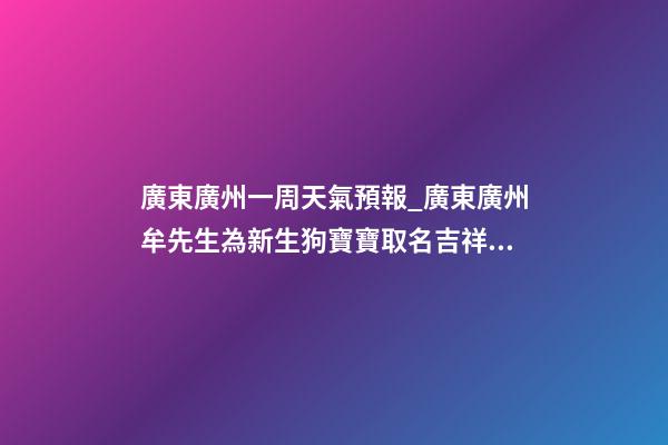 廣東廣州一周天氣預報_廣東廣州牟先生為新生狗寶寶取名吉祥型套餐-第1張-公司起名-玄機派
