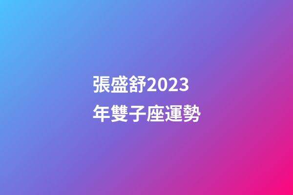 張盛舒2023年雙子座運勢-第1張-星座運勢-玄機派
