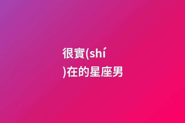 很實(shí)在的星座男