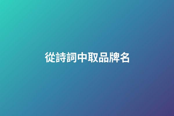 從詩詞中取品牌名